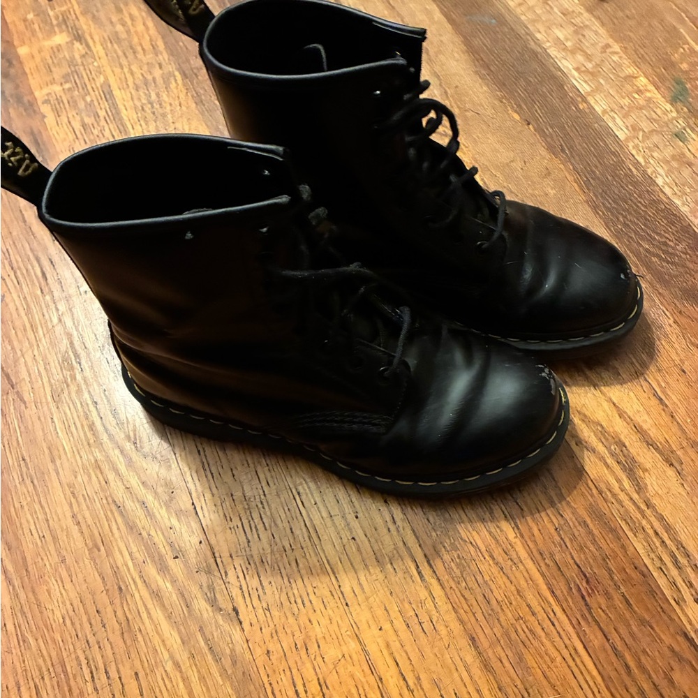 Dr. Martens Classic Black Leather Boots - Picture 2 of 4
